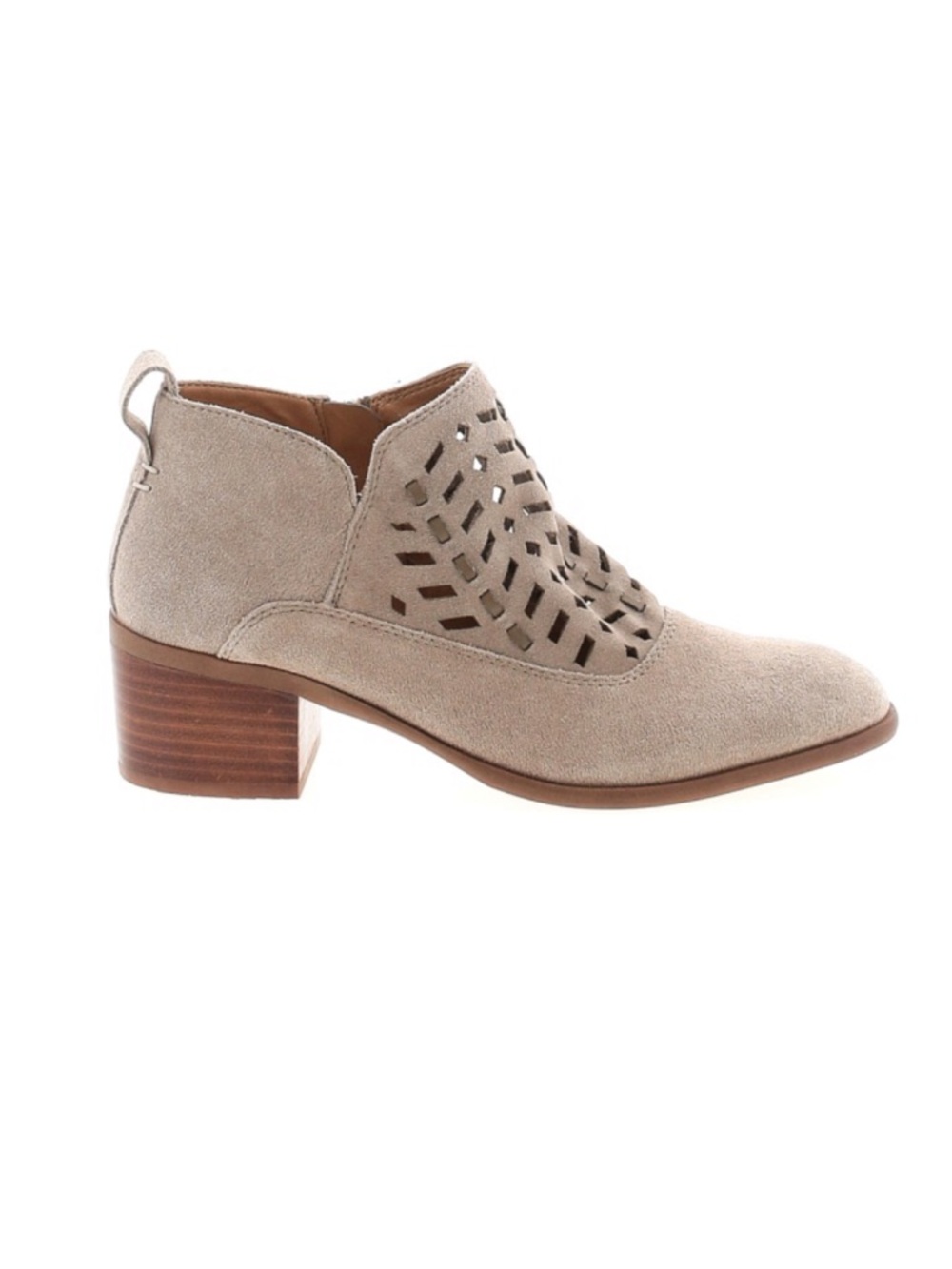 FRANCO SARTO RORY Tan Suede laser cut ankle boots Size 7 booties